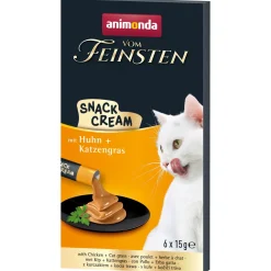 animonda Vom Feinsten Adult Snack-Cream 11 x 6 x 15 g Poulet et herbe aux chats