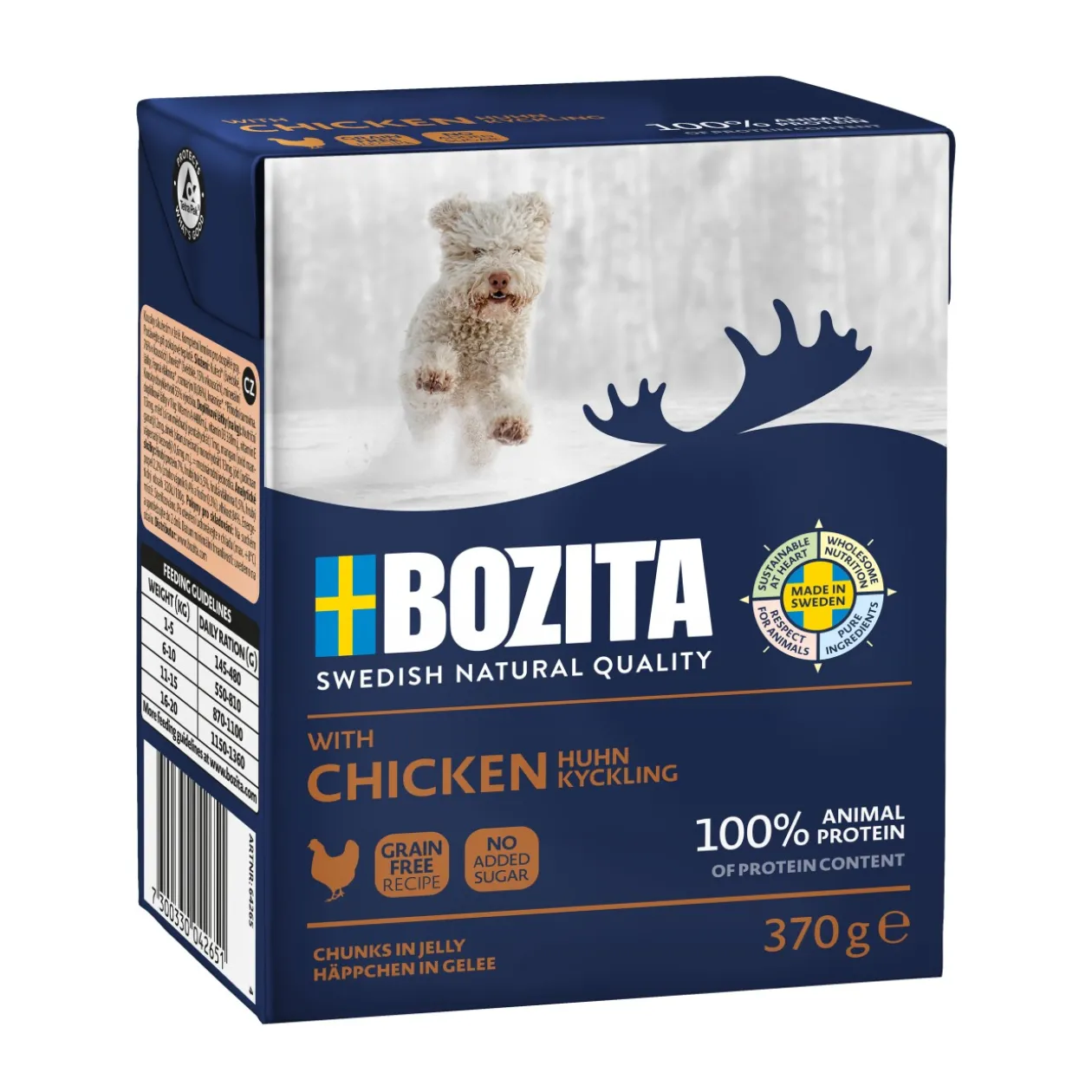 BOZITA Nourriture humide pour chien Junior morceaux en gelée poulet 6 x 370 g