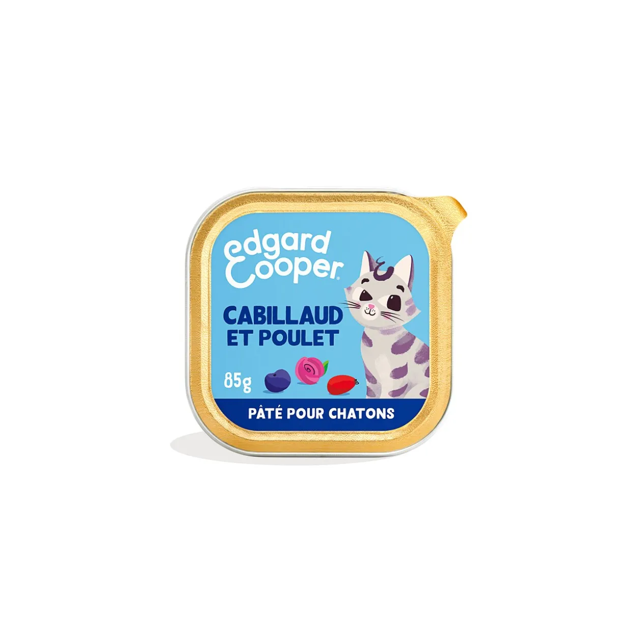 Edgard & Cooper Barquette Chat Junior Poulet, cabillaud 16x85 g