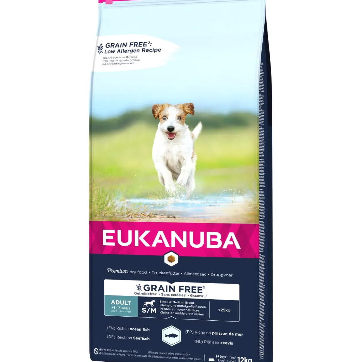 EUKANUBA sans céréales au poisson pour les races de petite et moyenne taille 12 kg 12 kg