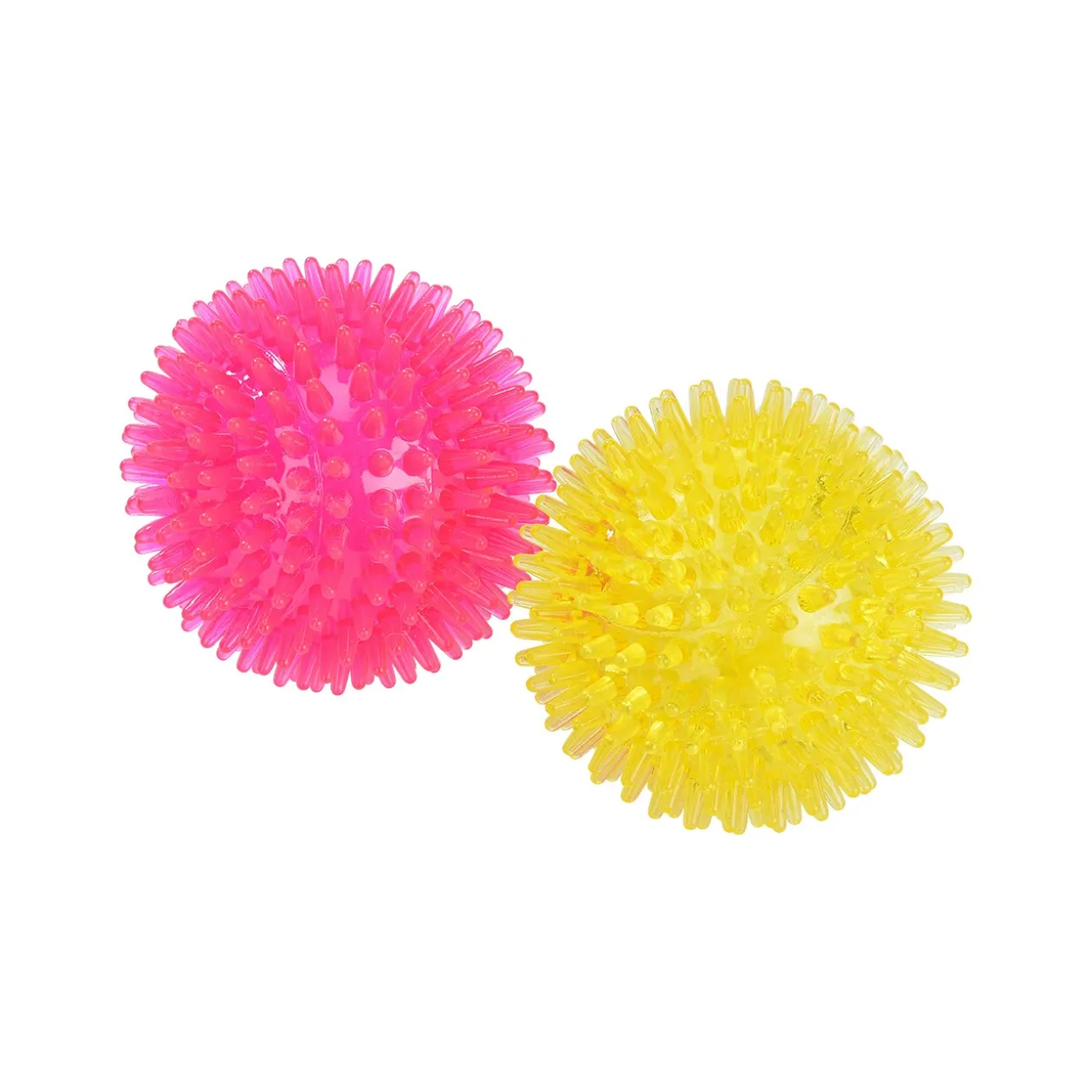 FIT+FUN JOUET Balle hérisson rose ou jaune