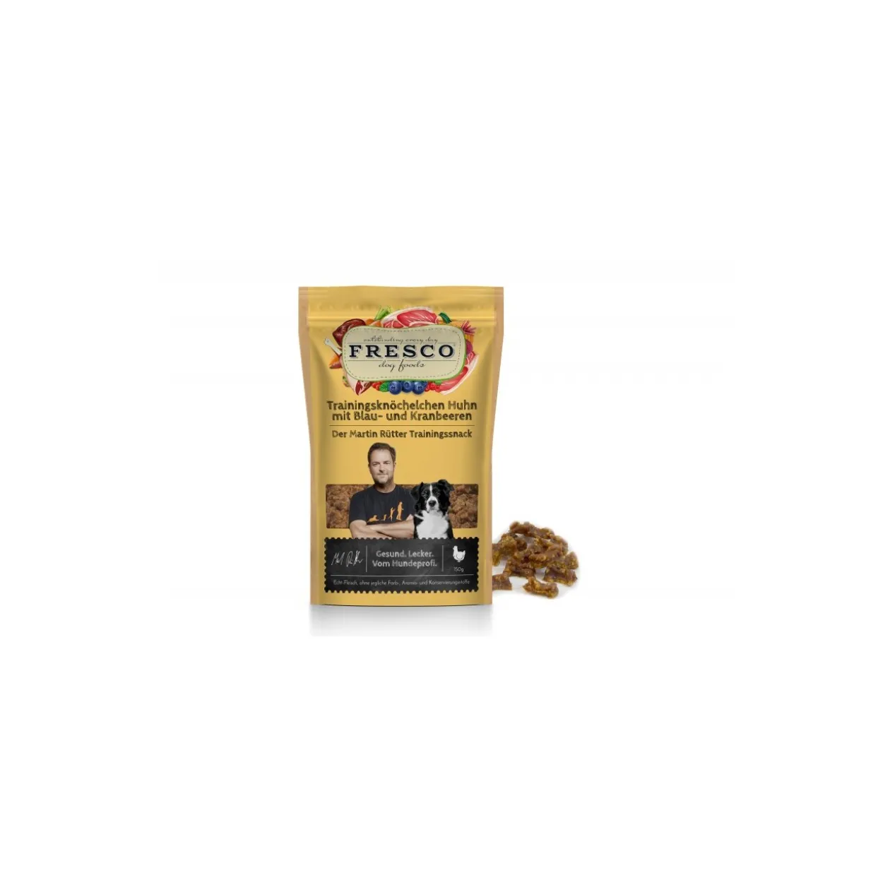 FRESCO Martin Rütter friandises d'entraînement Huhn mit Blau- und Kranbeeren 150 g