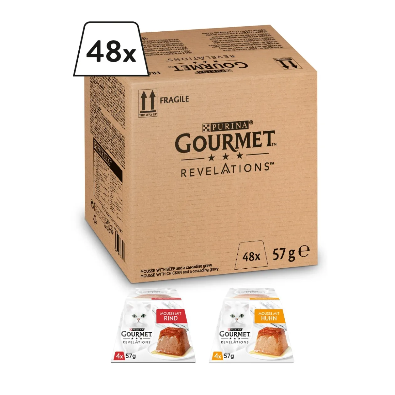 GOURMET Mousse Revelations en sauce 48x57 g Poulet et bœuf