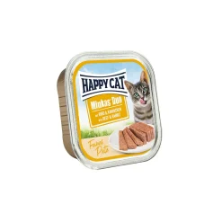 HAPPY CAT Minkas Duo Nourriture humide pour chat adulte, Bœuf & Lapin, Pâté 16x100 g