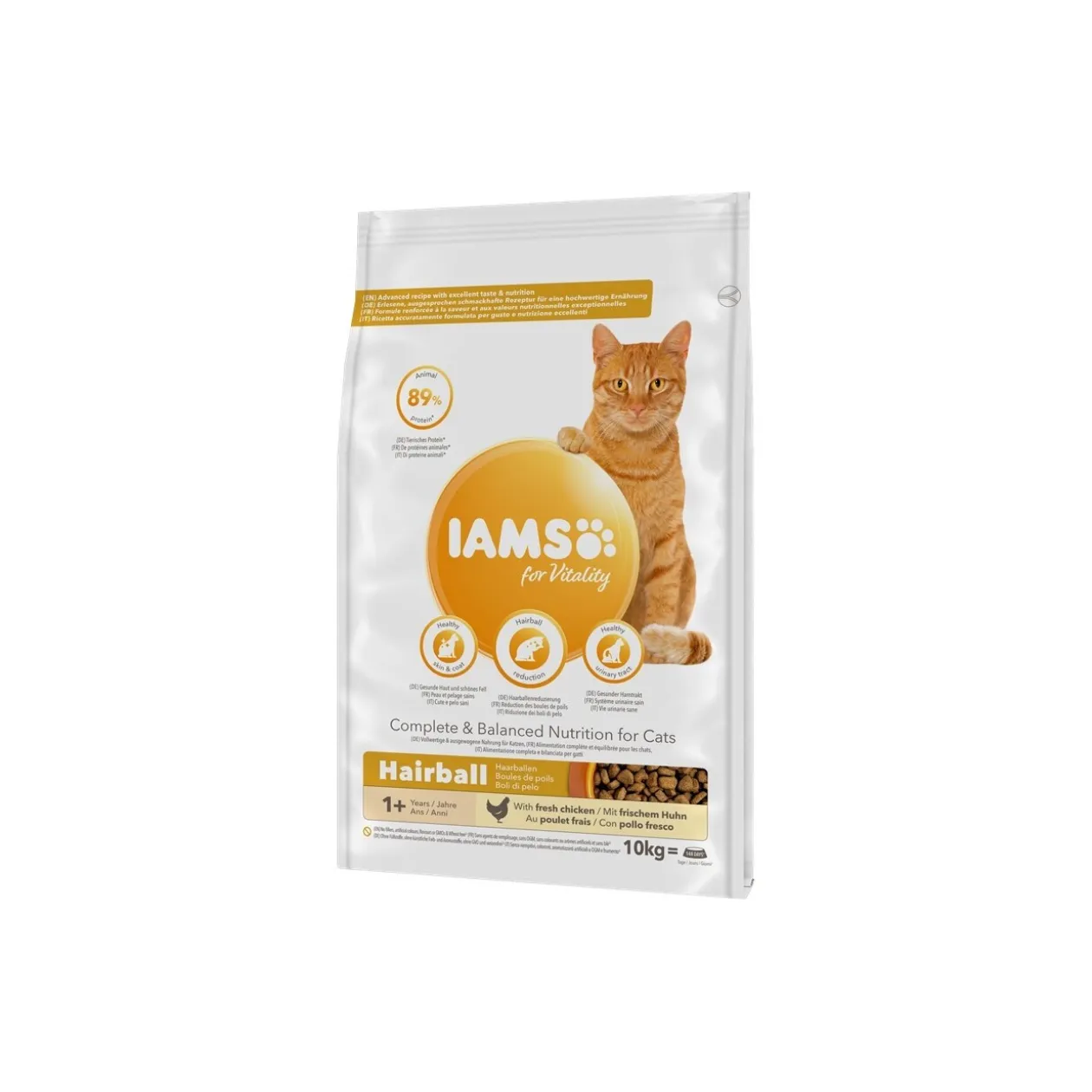 IAMS Vitality Adult anti-boules de poils Poulet 10 kg