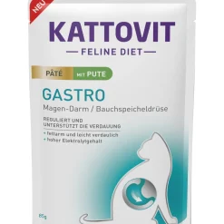 KATTOVIT Nourriture humide Feline Diet pour chat Gastro Adult Paté 10 x 85 g Dinde