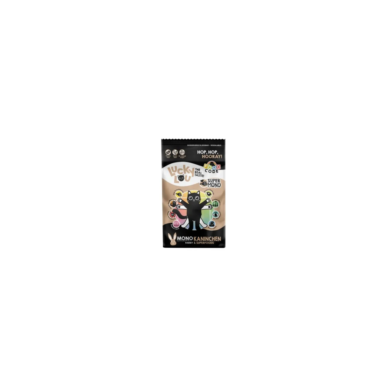Lucky Lou Food Code Croquettes Chat Adulte, Mono, Lapin 1,7kg
