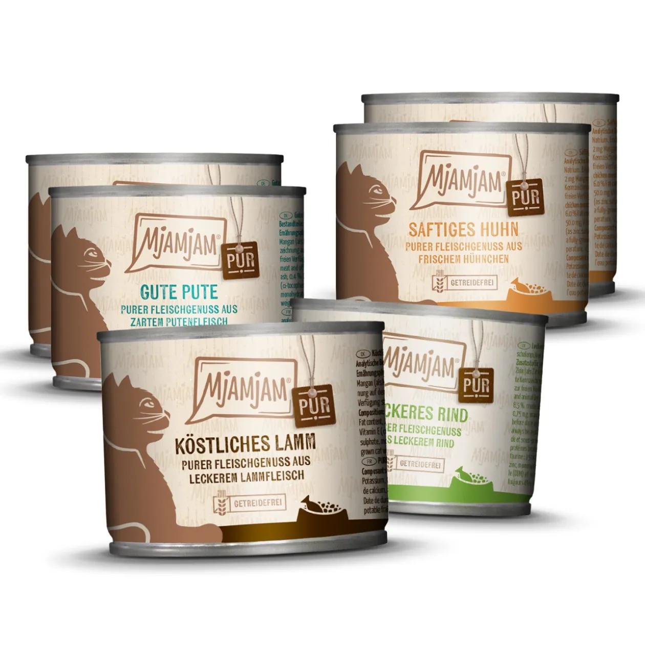 MjAMjAM nourriture humide pour chat adulte, Plaisir pur de la viande, Pack mixte 6x200 g