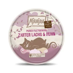 MjAMjAM nourriture humide pour chat adulte, pur plaisir de filet 16x80 g Saumon et poulet