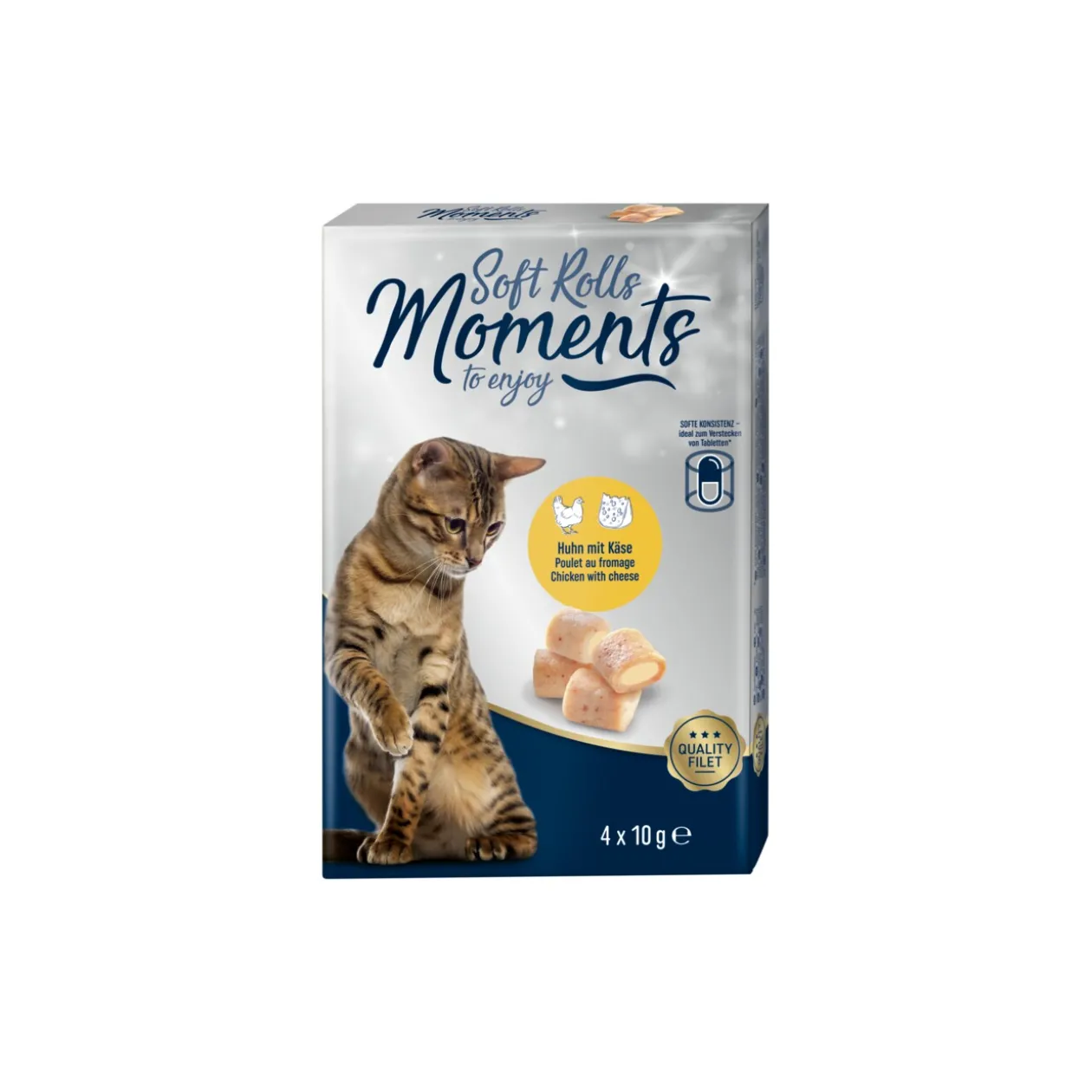 MOMENTS Soft Rolls 6 x 4 x 10 g Poulet et fromage