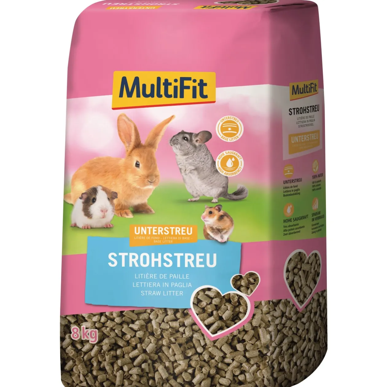MultiFit Litière naturelle à base de paille 8 kg