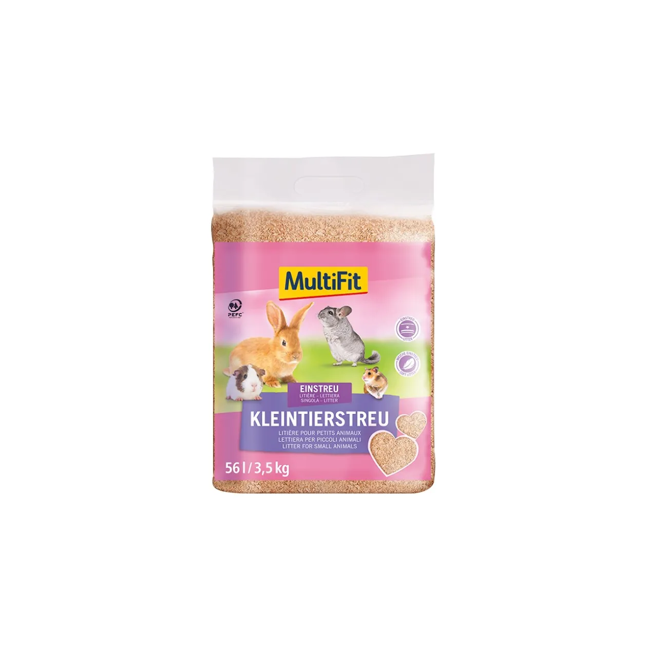 MultiFit Litière pour petits animaux, en paquet compressé 56 l