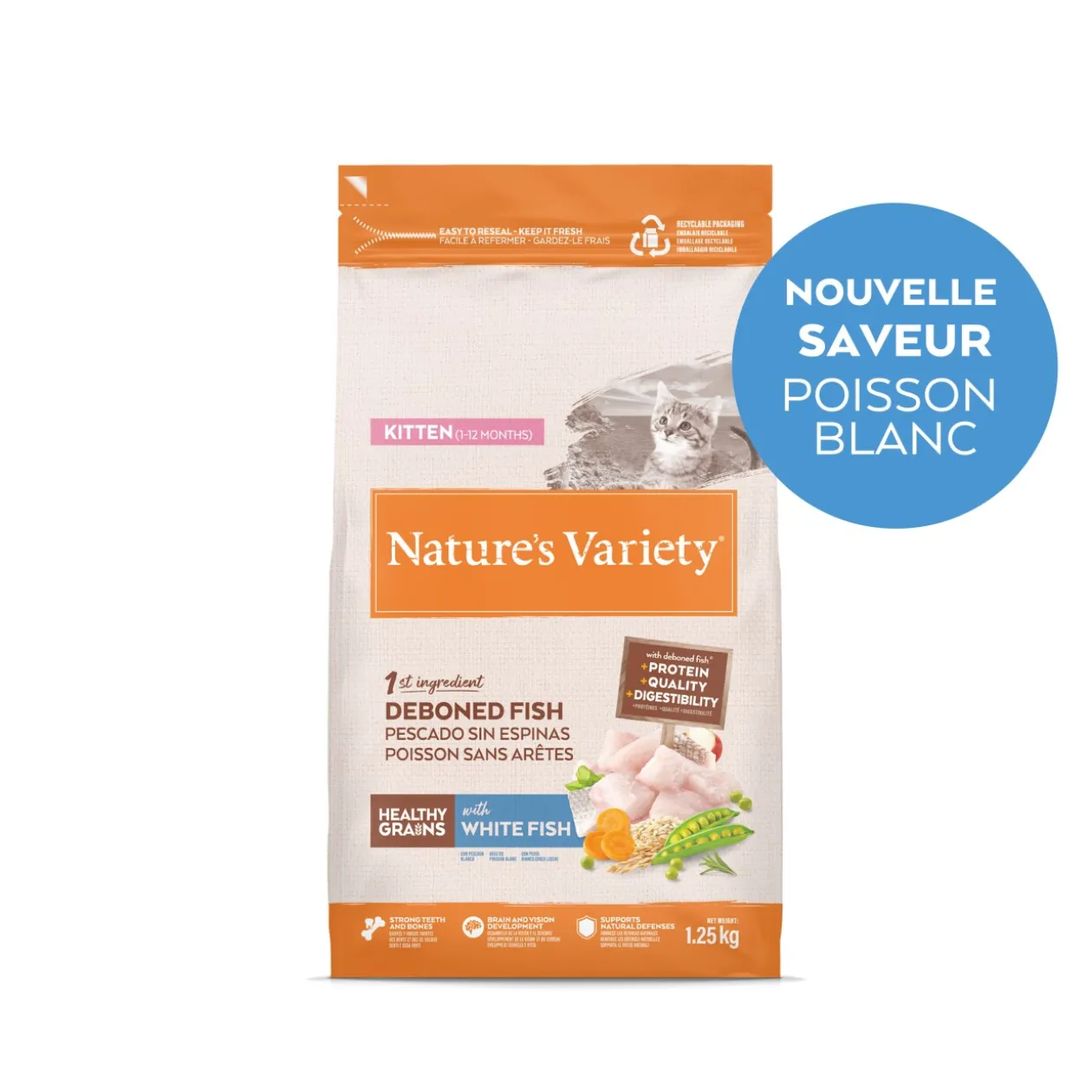 Nature's Variety Healthy Grains Chaton Poissons Blancs 1,25kg