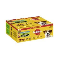 Pedigree Nourriture humide pour chien adulte, Multipack, Sélection mixte avec légumes, en sauce 80x100 g