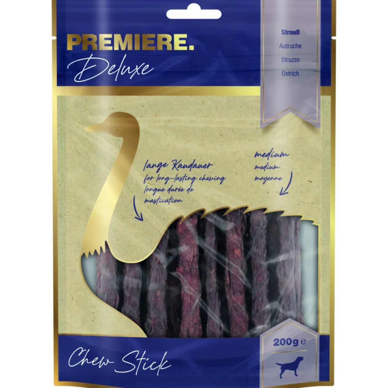 PREMIERE Deluxe Chew Sticks Autruche 200g