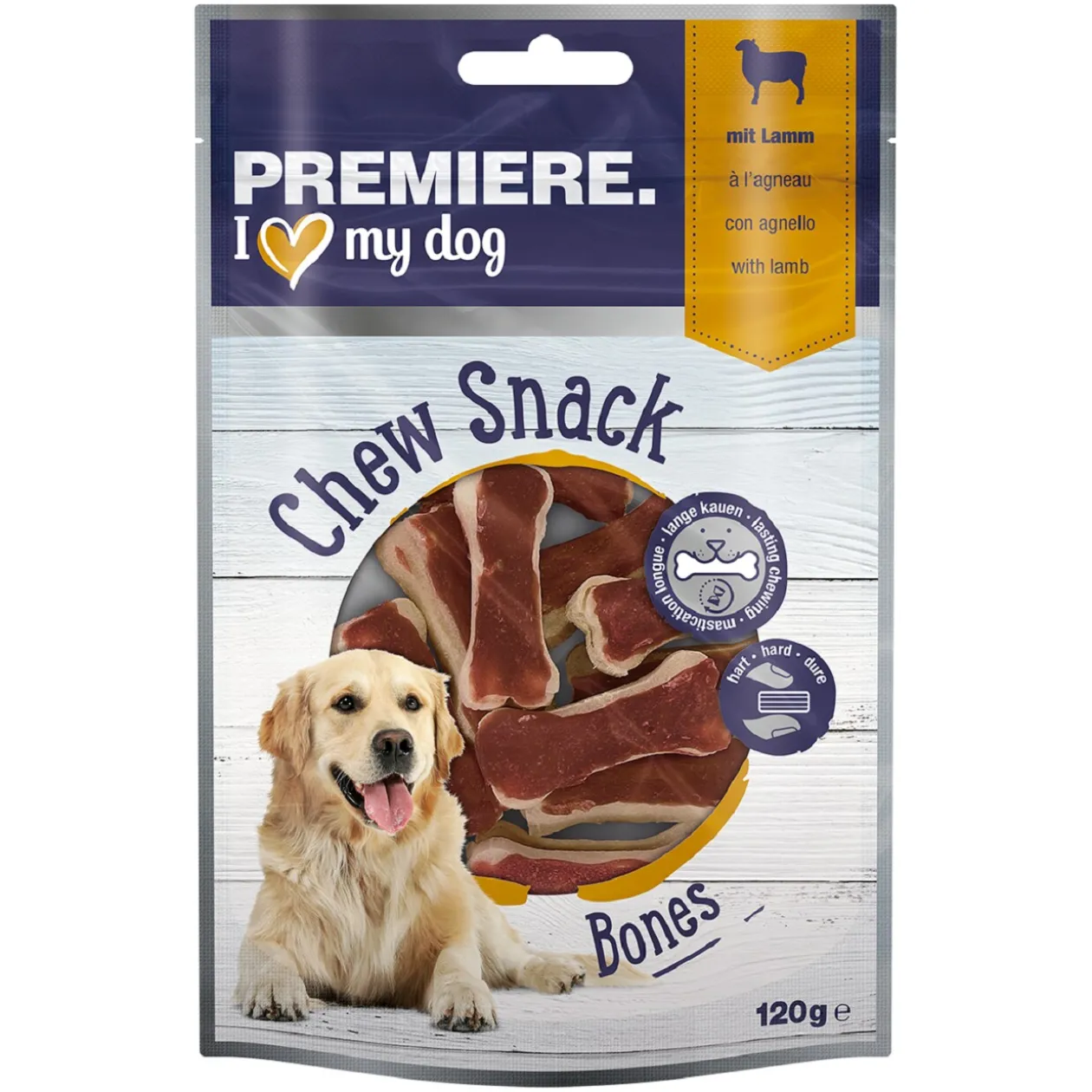 PREMIERE os à mâcher à l’agneau 12 pcs, 120 g