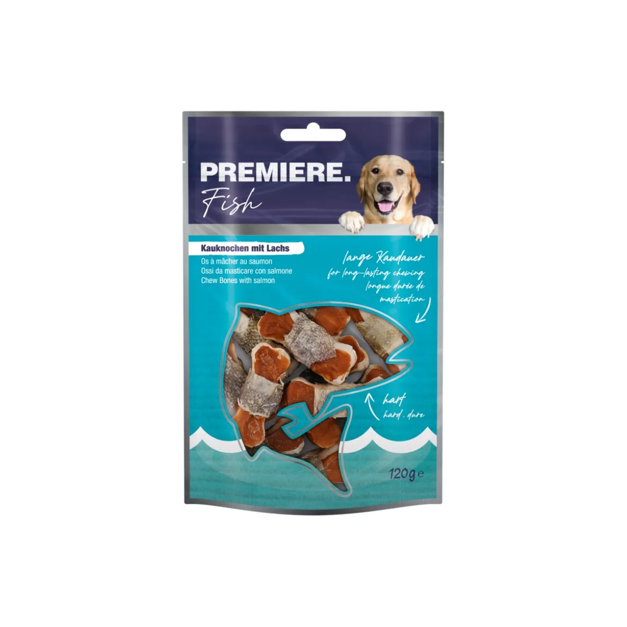 PREMIERE Os à mâcher au saumon 12 pcs, 120 g