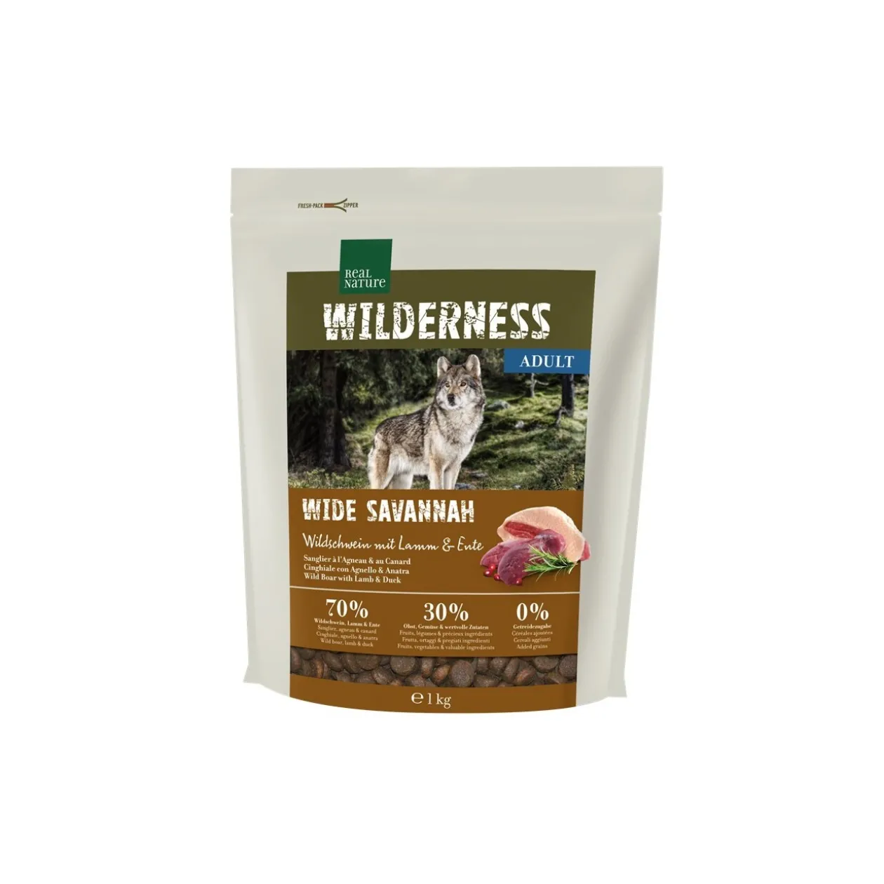REAL NATURE WILDERNESS Wide Savannah Sanglier avec agneau et canard 1 kg