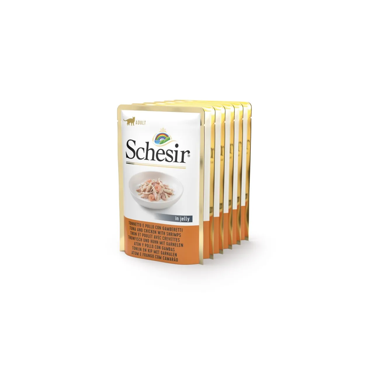 Schesir Adult 6 x 85 g thon et poulet aux crevettes