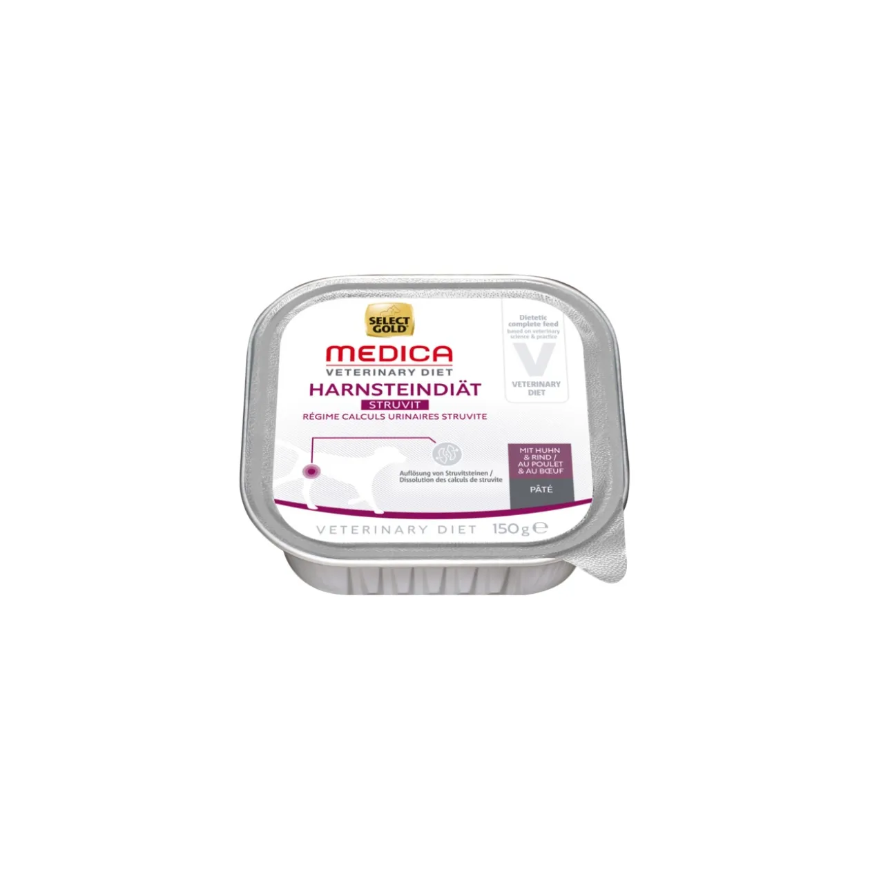 SELECT GOLD Medica Régime calculs urinaires au Poulet & au Bœuf 10x150 g
