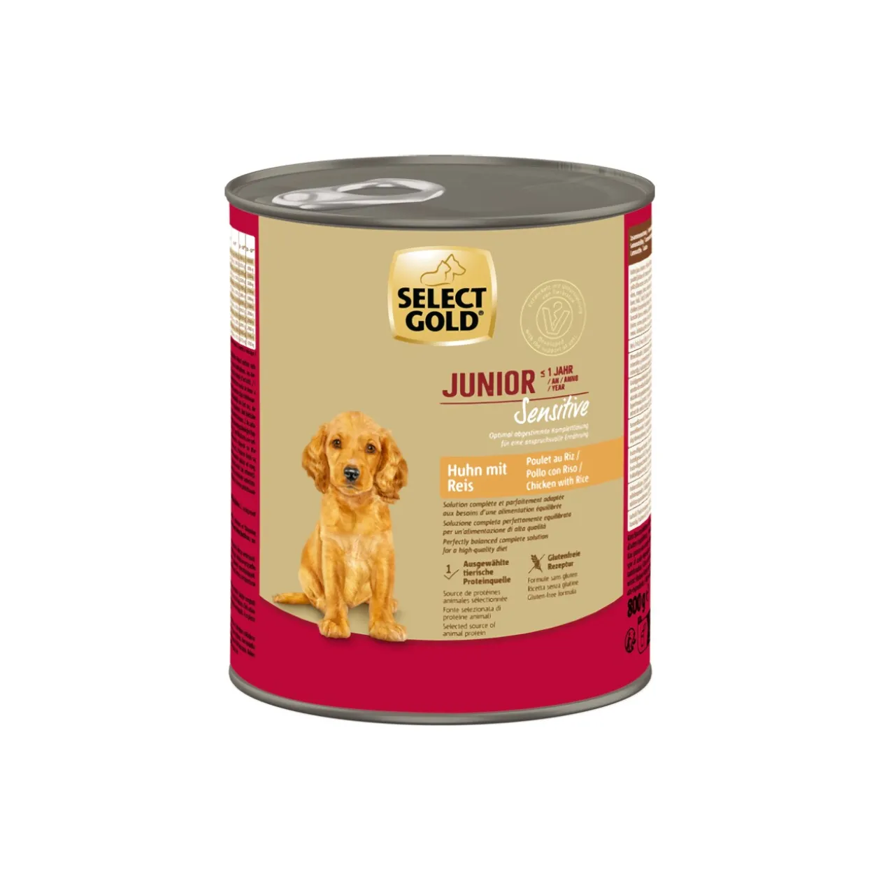 SELECT GOLD Sensitive Junior Poulet et riz 6x800 g