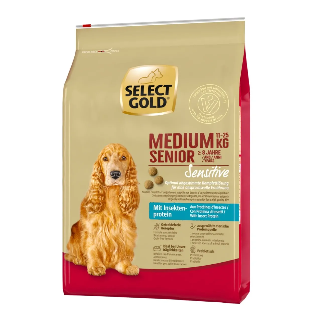 SELECT GOLD Sensitive Medium Senior insecte 4 kg