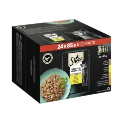 Sheba Sélection Mini Filets Nourriture Humide Chat Adulte, Pack Mixte, Variation de Volaille, en Sauce 24x85 g