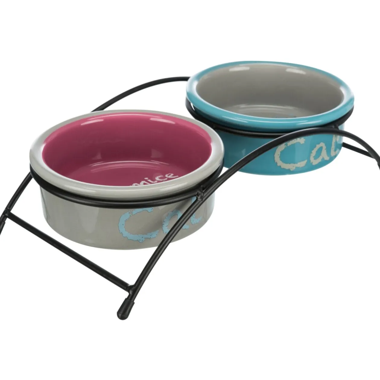 Trixie Ensemble de gamelles Eat-on-Feet de , céramique bleu/turquoise/gris/rose