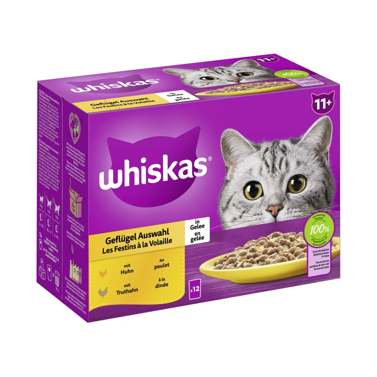 Whiskas Multipack 11+ sélection de volaille en gelée 12x85 g