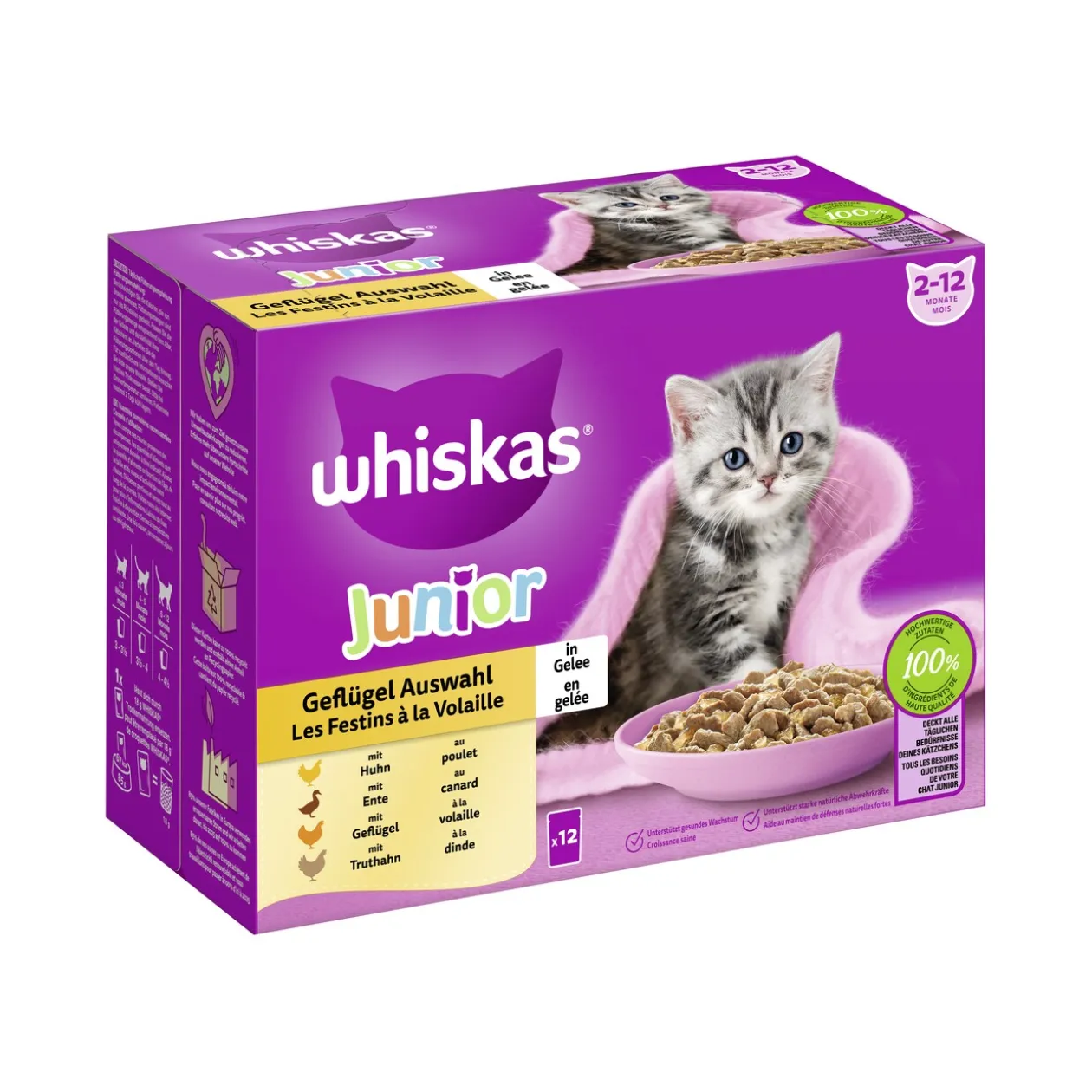 Whiskas Multipack Junior sélection de volailles en gelée 12 x 85 g