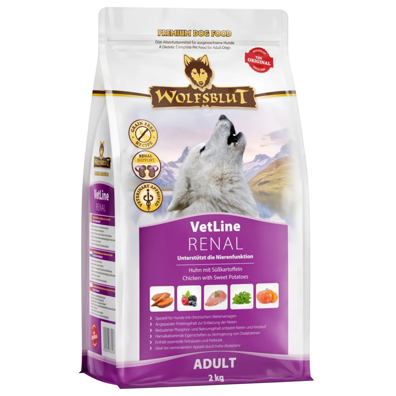 WOLFSBLUT Adult VetLine Renal, poulet 2 kg